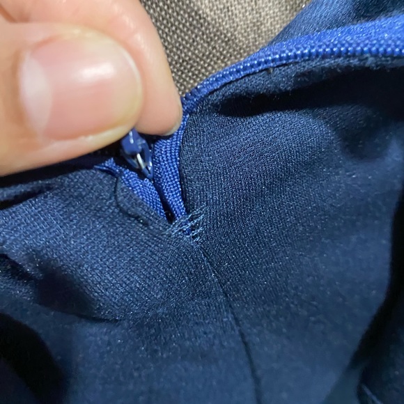 Aqua peplum dress, lace detail - Picture 11 of 13